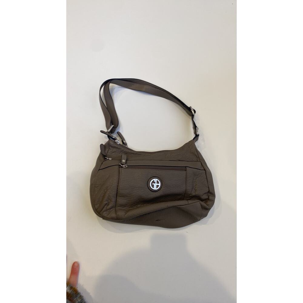 Giani Bernini Pebble Gray Hobo Shoulder Bag Lux Faux Leather - Picture 3 of 12